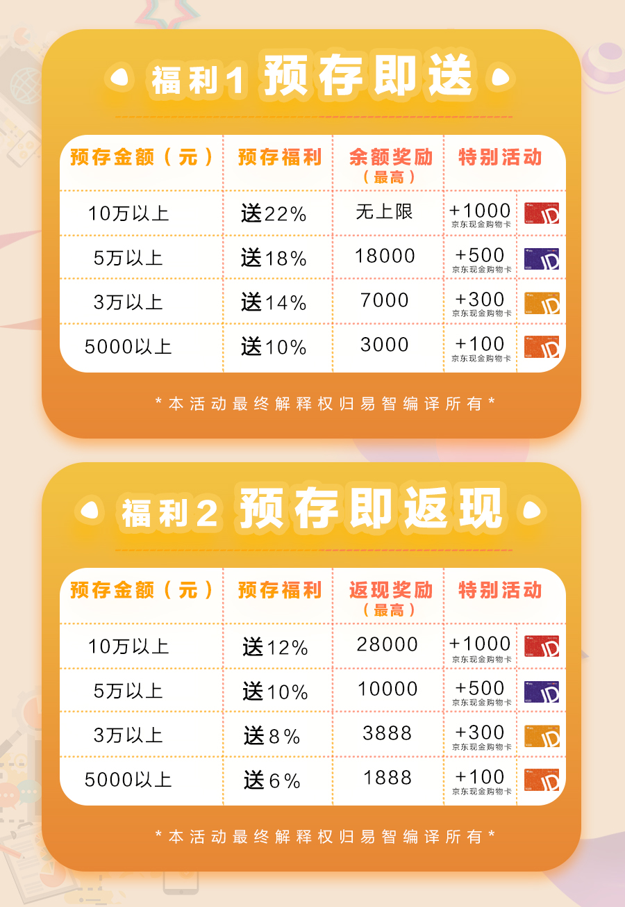 预存返现